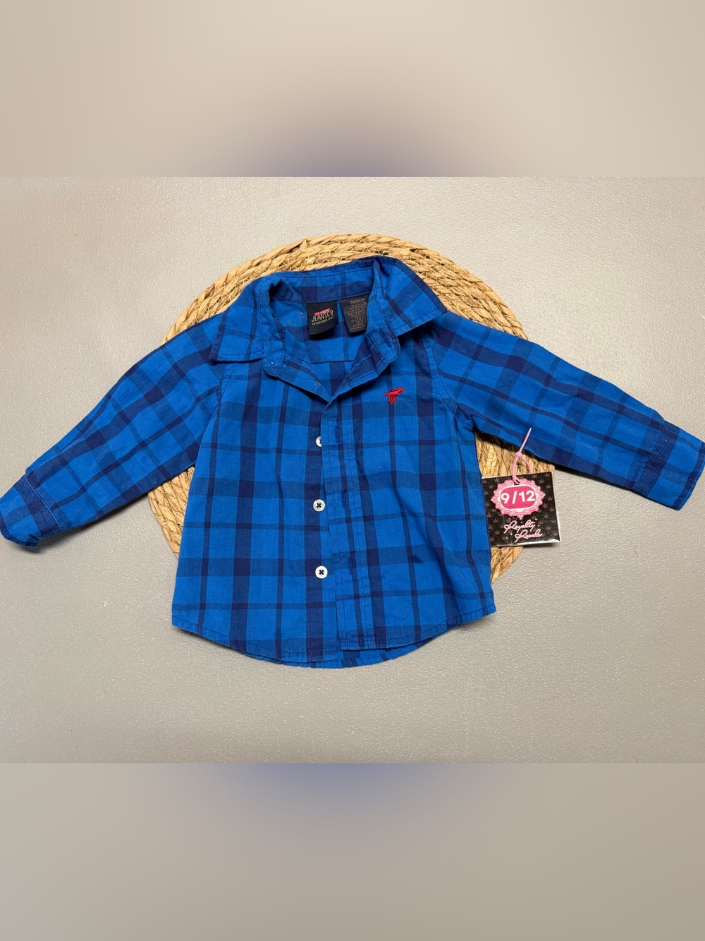 Wrangler Blue Plaid Button-Down Shirt - Kids